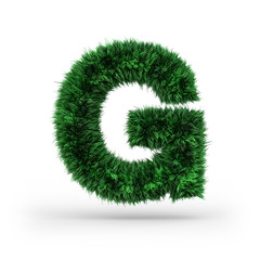 Uppercase green and ecology font. Letter G. 3D