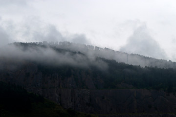 Mountains in a foggy day