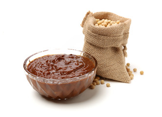 Bean paste on white background