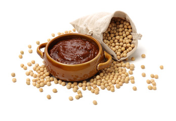 Bean paste on white background