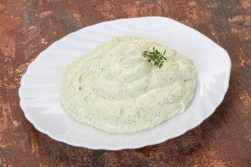 Cottage cream snack with herbs