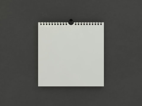 Blank design square calendar template with soft shadows. 3D