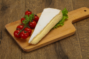Brie cheese triangle served salad