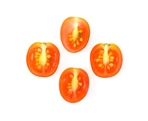 Tomato vegetable slice isolated on white background