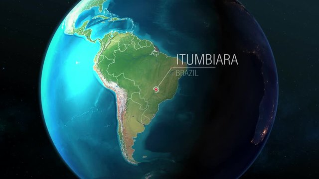 Brazil - Itumbiara - Zooming from space to earth