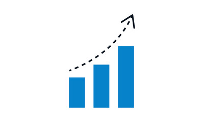 Vector growing graph icon - illustration