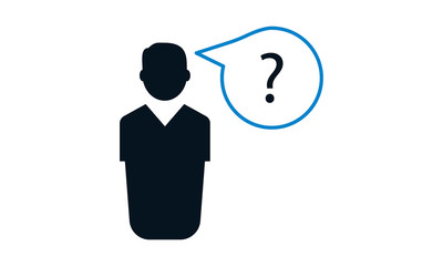 Confused man icon for decision-making and uncertainty
