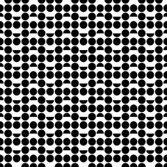 Black and white abstract vector abstract pattern from circles and semicircles. Seamless background.