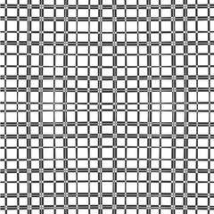 Vertical and horizontal thin brush bands, black and white squares. Fashionable monochrome geometric seamless plaid pattern.