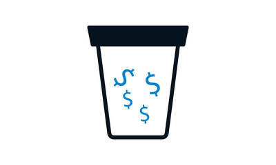 Money waste icon for financial loss and waste management