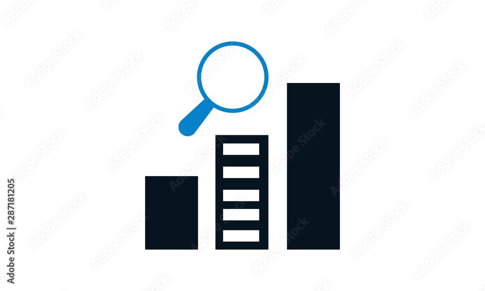 Poster analysis and reporting icon for data and business insights