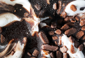 Closeup macro gelato al cioccolato