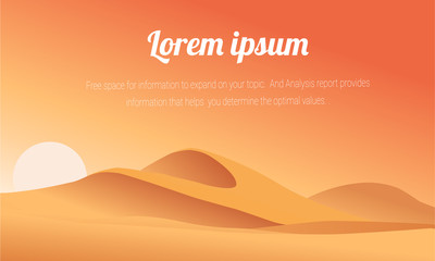 desert vector landscapesม Natural wallpapers are a minimalist, polygonal concept.