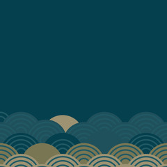 Seigaiha literally means wave of the sea. Card banner template pattern abstract scales simple Nature background japanese circle khaki gray beige olive green colors. Vector - 287182676