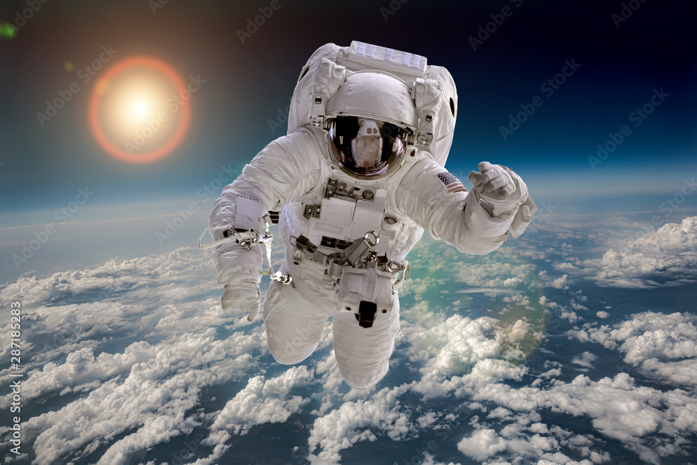 Poster astronaut in outer space