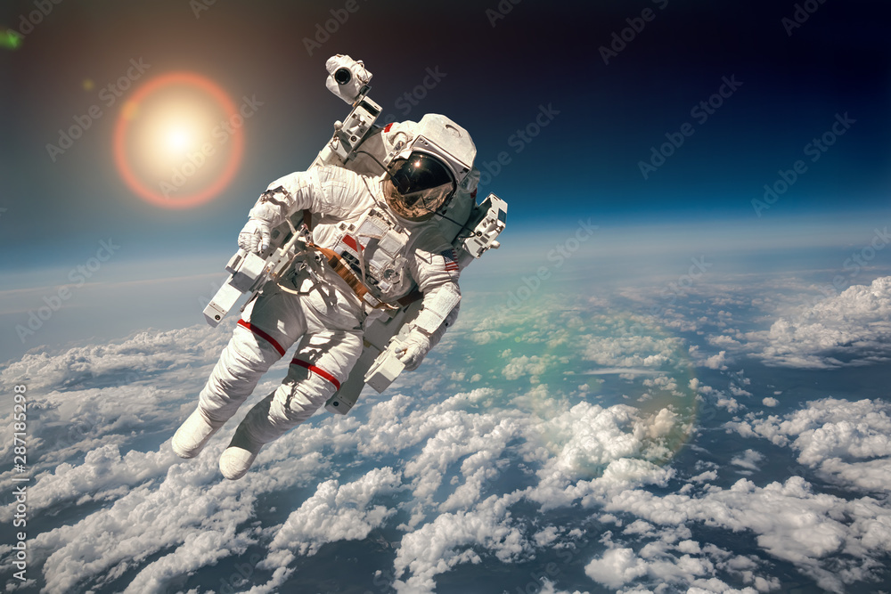 Poster astronaut in outer space