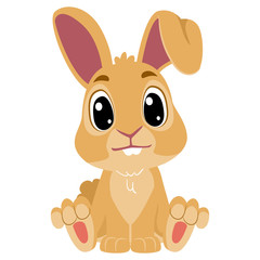 Vector Illustration of Cartoon Rabbit in Sitting Position