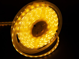 Led silicon shining strip in coil. Diode lights
