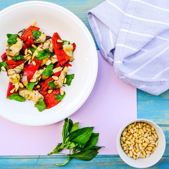 Healthy Roast Red Pepper and Artichoke Salad