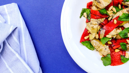 Healthy Roast Red Pepper and Artichoke Salad