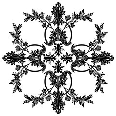 Black vintage baroque ornament, corner. Retro pattern antique style acanthus.Black vintage baroque ornament, corner. Retro pattern antique style acanthus.