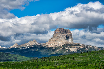 Butte in High Plains of the Canadian Rocky Mountains