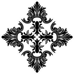 Black vintage baroque ornament, corner. Retro pattern antique style acanthus.Black vintage baroque ornament, corner. Retro pattern antique style acanthus.