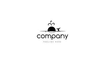 Vector logo on which an abstract image of a whale.
