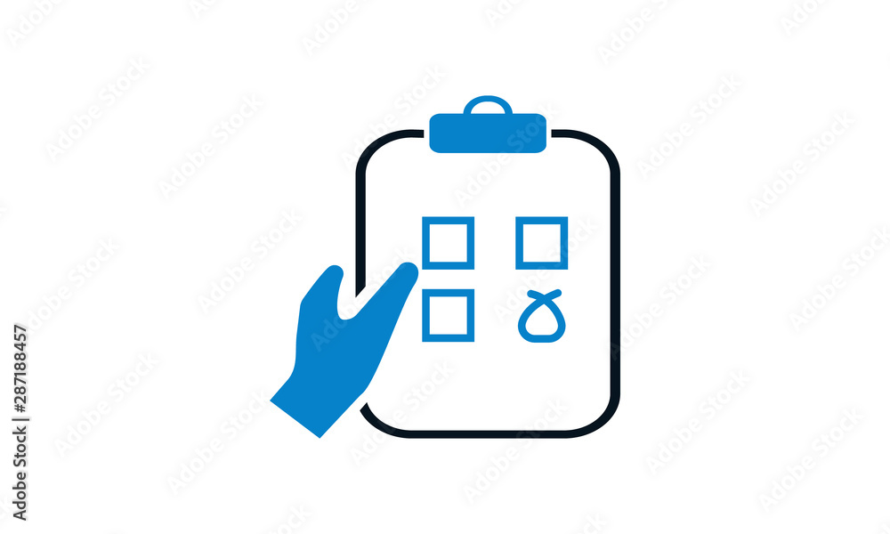 Poster clipboard and checklist icon for productivity and task organization