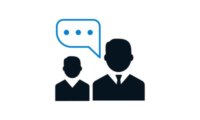 People talking icon for team communication and collaboration