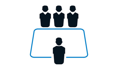Board room members icon for meeting and collaboration