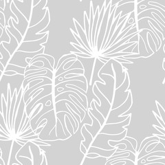 seamless floral pattern tropical palm leaves