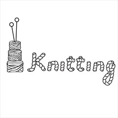 Hobby and knitting logo and signature