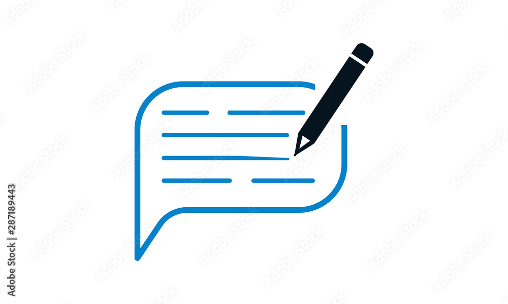Aufkleber message chat icon for feedback and communication-related websites