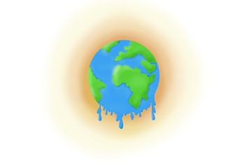 The earth drawing for global warming concept.