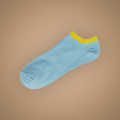 Blue short sport sock isolated