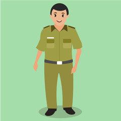 Obraz premium cartoon illustration of male teacher, civil servant