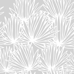 palm leaves tropical floral pattern hand drawn sketch