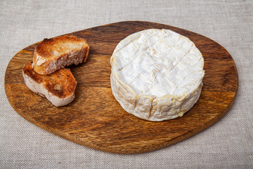 french cheese called camenbert with toasts
