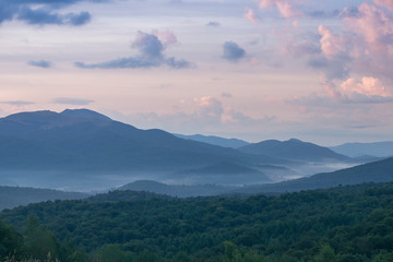 Bieszczady, Szeroki Wierch i Tarnica o świcie