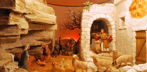 Christmas Nativity Scene old Palestine setting