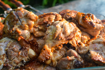 Yummy roasted meat on the table