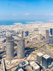 Obraz premium Fantastic view of Dubai from the tallest building in the world - Burj Khalifa Towers