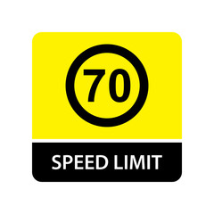 Traffic sign speed limit 70