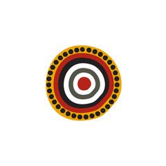 Aboriginal art dots painting icon logo design vector template