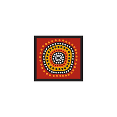 Aboriginal art dots painting icon logo design vector template