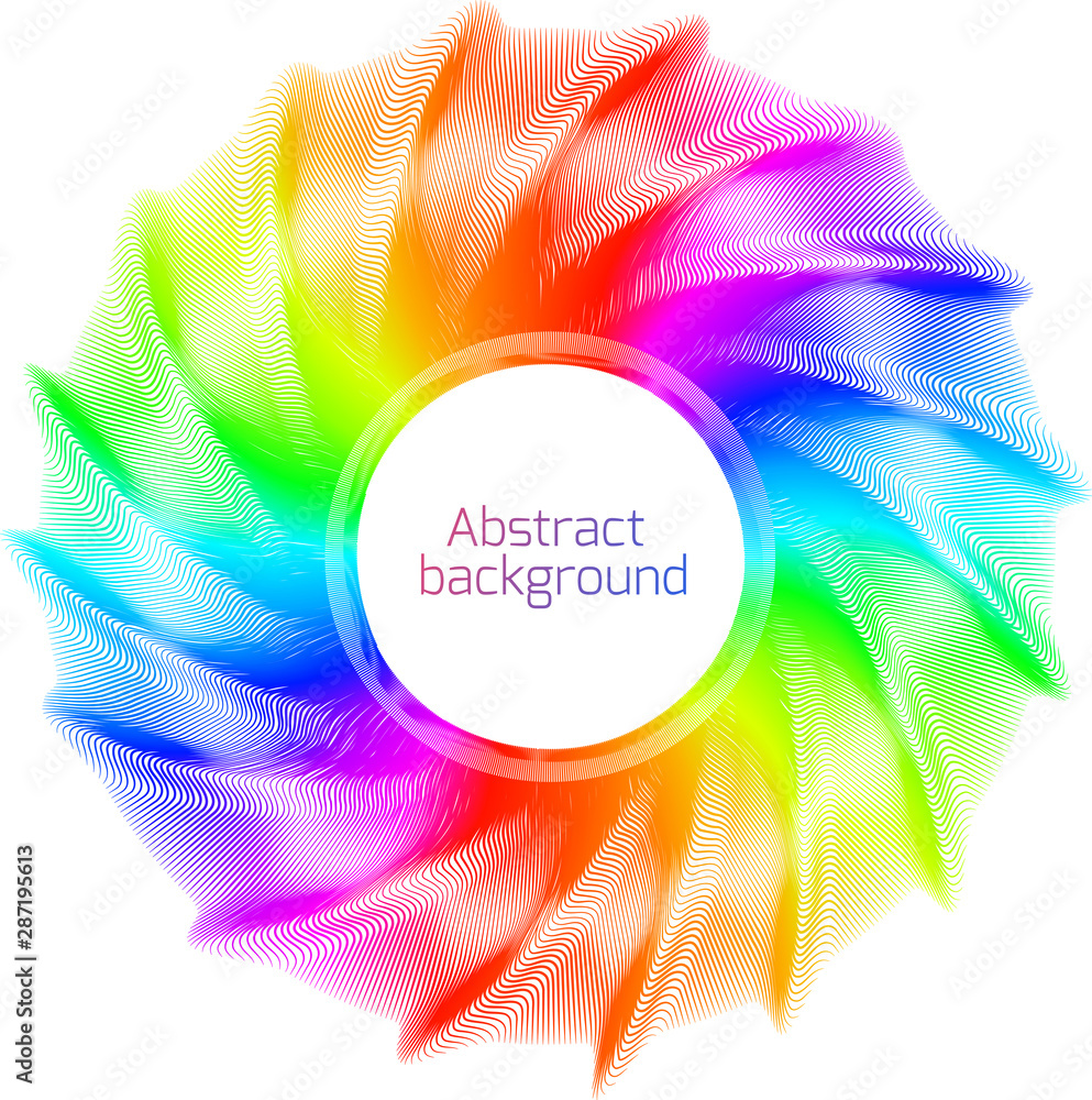 Poster abstract shape of colorful curved wavy lines isolated on white background. design element.