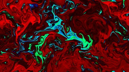 Abstract rainbow background. The color pattern with large and small dots looks like luminous neon flashlights. Neon lights on the wallpaper.