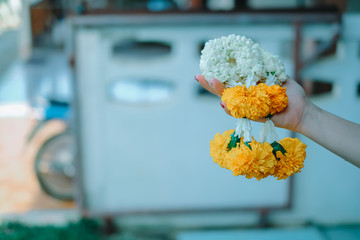 Jasmine garlands for mother, Mother's Day symbol of Thailand
