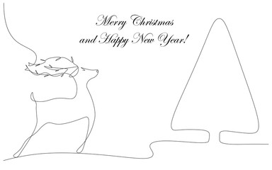Merry christmas card, vector illustration